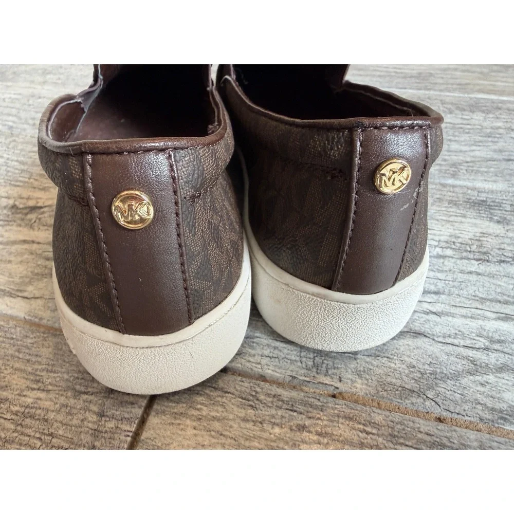 Michael Kors Keaton‎ Slip On Sneakers 9 MK Monogram Flats Womens Shoes Loafers